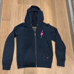 Aviator Nation Hoodie with Pink Bolt